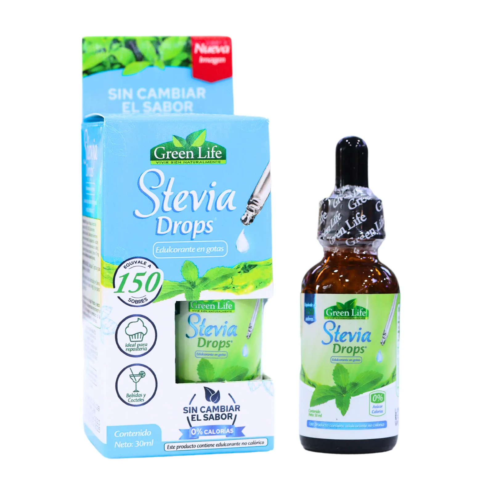 Presentación de STEVIA DROPS 30 ML – GREEN LIFE