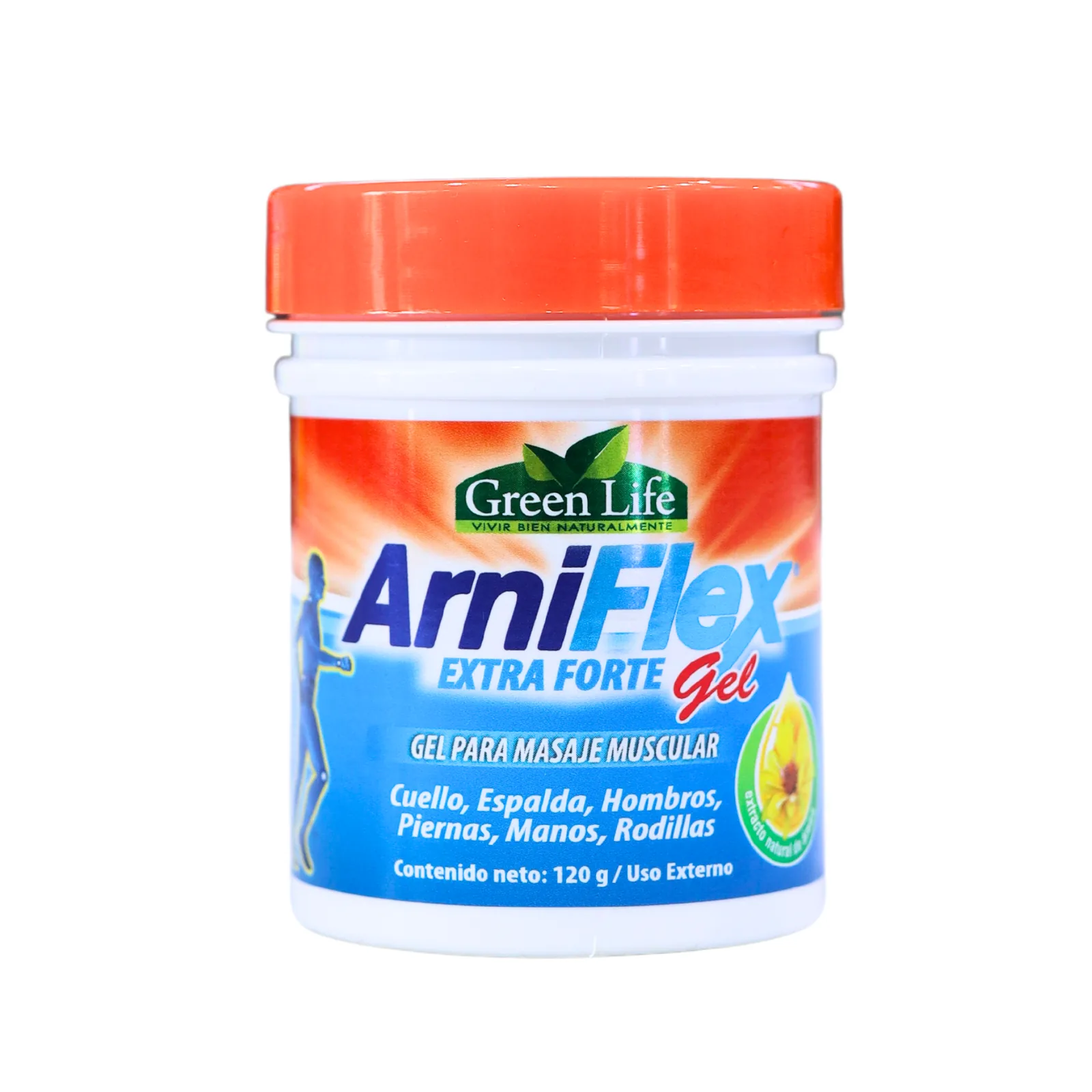 Presentación de ARNIFLEX EXTRA POTE FUERTE GEL 120 GR – GREEN LIFE