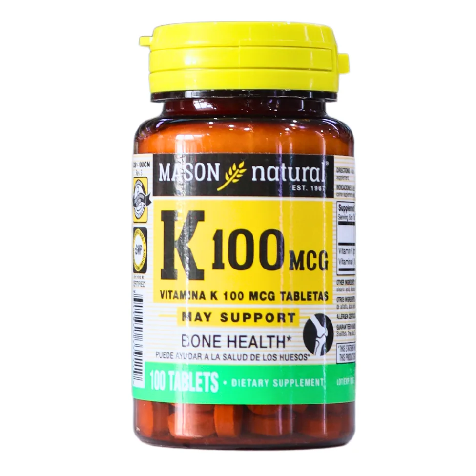 Presentación de VITAMIN K 100 MCG TABLETS – MASON VITAMINS