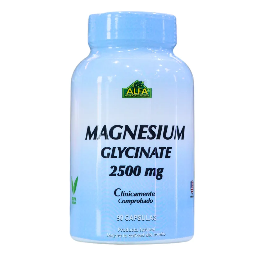 Presentación de MAGNESIUM GLYCINATE 2500 MG (90 CÁPSULAS) – ALFA VITAMINS
