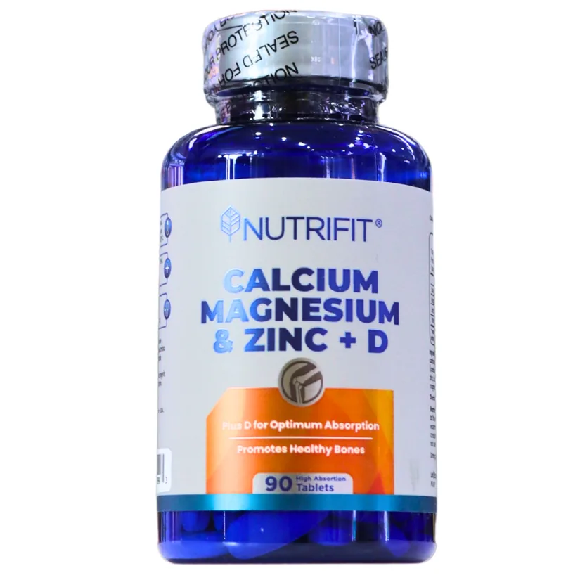 Presentación de CALCIUM MAGNESIUM & ZINC + D 90 TABLETAS – NUTRIFIT