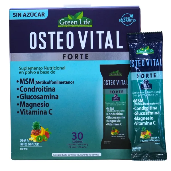 Presentación de OSTEO VITAL FORTE + 30 SOBRES – GREEN LIFE