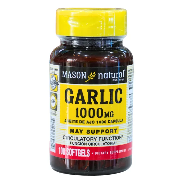 Presentación de GARLIC 1000 MG + 100 SOFTGELS – MASON NATURAL