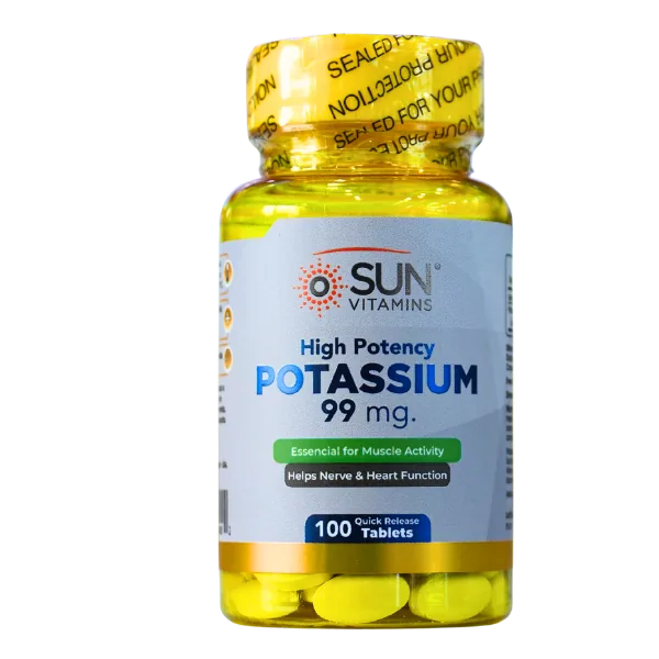 Presentación de POTASSIUM 99 MG + 100 TAB – SUN VITAMINS