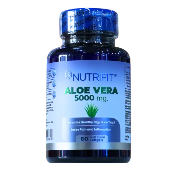 Presentación de ALOE VERA 5000 MG + 60 SOFTGELS – NUTRIFIT