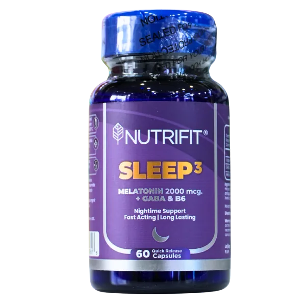 Presentación de SLEEP 3 MELATONIN + GABA & B5+ 60 CAP – NUTRIFIT