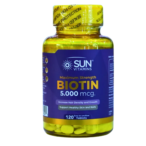 Presentación de BIOTIN 5000 + 120 – SUN VITAMINS