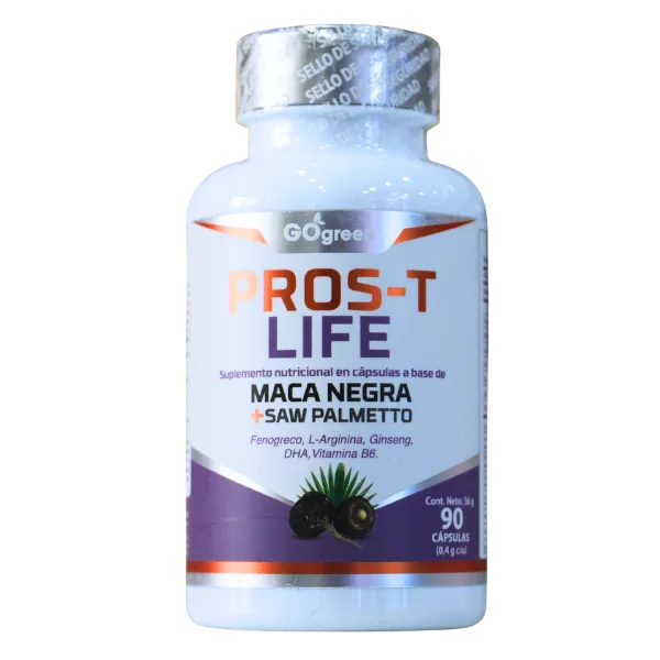 Presentación de PROS-T LIFE MACA NEGRA + SAW PALMETTO + 90 CAP – GREEN LIFE