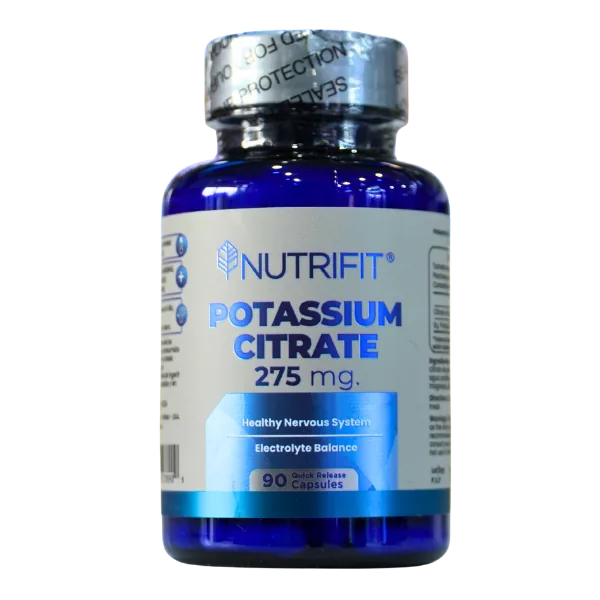 Presentación de POTASSIUM CITRATE 275 MG + 90 CÁPSULAS – NUTRIFIT